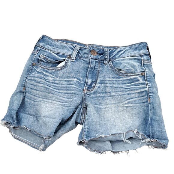 American Eagle Outfitters  Midi Shorts Super Super Stretch Women's Size 4 - Picture 1 of 6